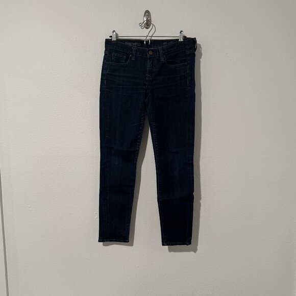 J Crew Low Rise Toothpick Skinny Ankle Jeans Dark Wash Stretch Sz 27 (31x28) EUC - Picture 2 of 13